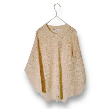 가디건 비침 시어 소재 레이스 LADIES KNIT 빈티지