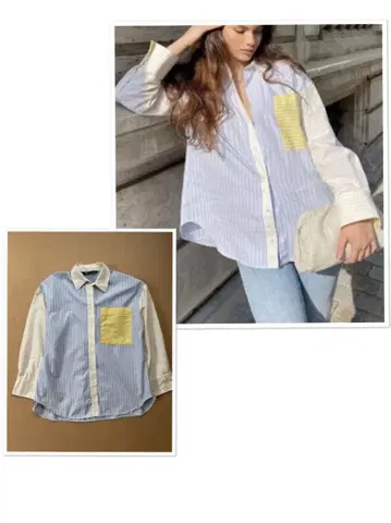 ZARA 스트라이프 버튼 다운 셔츠