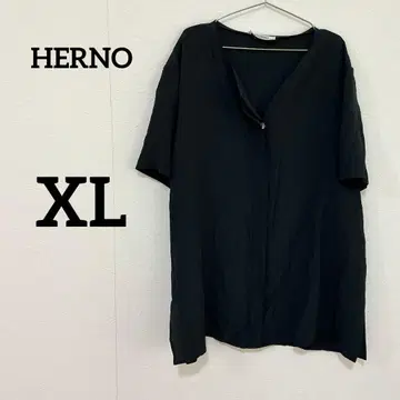 [ HERNO ] 실크 혼방 반팔 V넥 블라우스 이탈리아제 48