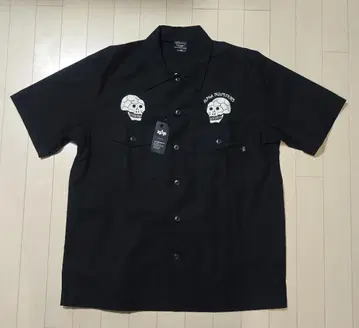 ALPHA INDUSTRIES 수베니어 자수 반팔 셔츠 ( SKULL )