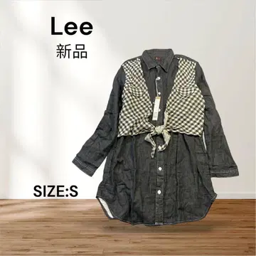 2677 새상품 Lee 데님 셔츠 깅엄 체크 레이어드 스타일 S 사이즈