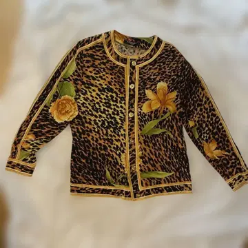 LEONARD FASHION 레오파드 무늬 꽃무늬 긴팔 가디건