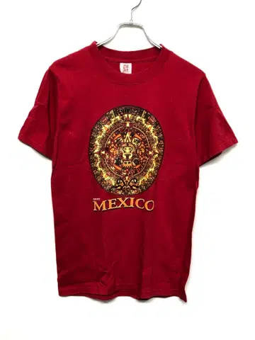 멕시코제 구제 의류 MAYAN MEXICO 아스텍 달력 T셔츠