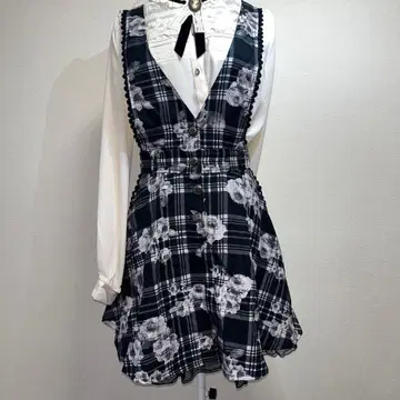 새상품 axes femme 체크 쟈켓 원피스