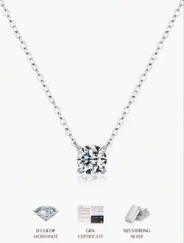 모이사나이트 펜던트 목걸이 D 컬러 0.8CT 라보 다이아몬드