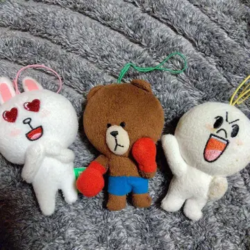 LINE FRIENDS 봉제 인형 스트랩 3세트