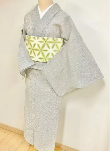 면린넨 시지라 직조 유카타 여름 기모노로도 M 사이즈