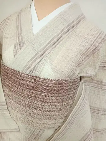 면린넨 시지라 직조 유카타 여름 기모노로도 M 사이즈