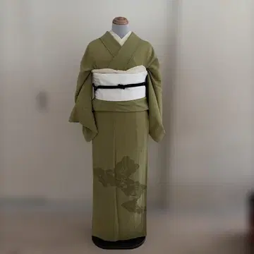 꾀꼬리색 스와토우 구름 문양 기모노