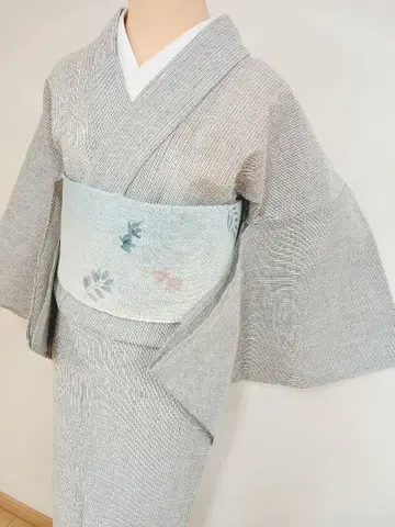 면린넨 시지라 직조 유카타 겸 여름 기모노 L 사이즈
