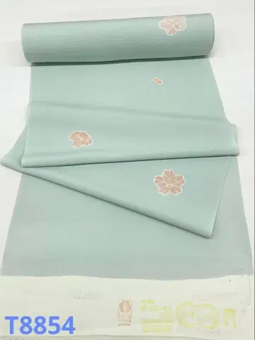 코몬 날염 벚꽃 순수 실크 옷감 T8854