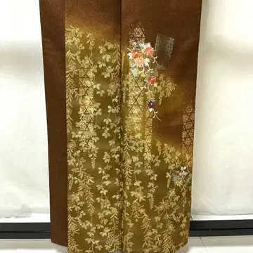 b346 순수 실크 이중 기모노 호몬기 금은채 자수 기모노