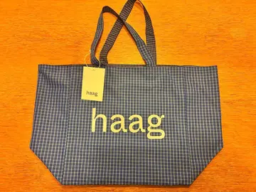 haag 토트백 블루 체크 무늬 새상품