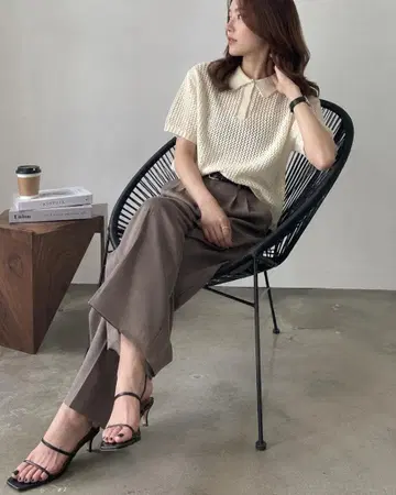 [ 새상품 ] 메쉬 폴로 니트