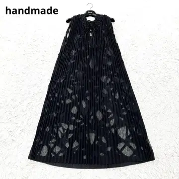 [ 컨디션 최상 ] handmade 시스루 플리츠 슬리브리스 원피스 블랙