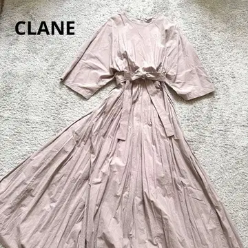 클라네 CLANE 허리 개더 볼륨 플레어 원피스 핑크 리본