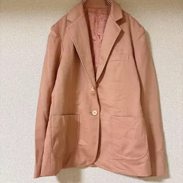 노브랜드 무지 테일러드 자켓 테일러드 긴팔 밑단 라운드 M 복숭아