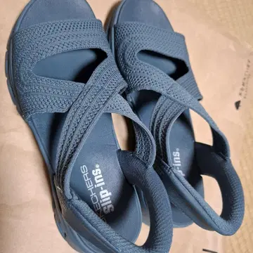 SKECHERS Slip-Ins GLIDE STEP 샌들 블루 그레이