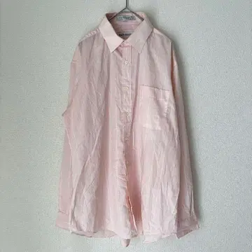 존 헨리 스트라이프 긴팔 셔츠 레귤러 카라 M 복숭아 폴리에스테르