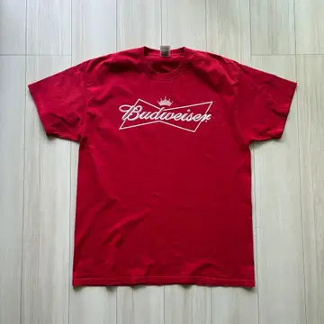 00s 버드와이저 로고 프린트 TEE XL 프룻 오브 더 룸 빨간색
