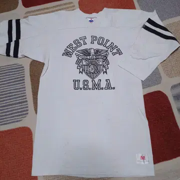 80s WEST POINT USMA 빈티지 물빠짐 풋볼 티셔츠