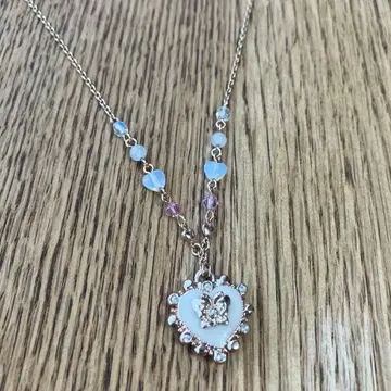 ANNA SUI 버터플라이 하트 목걸이