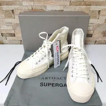 새상품 SUPERGA ARTIFACT 화이트 하이컷 스니커즈 25.5