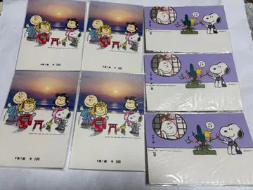 쇼와 레트로 팬시 스누피 일본 의류 엽서 2종 4매입 7세트