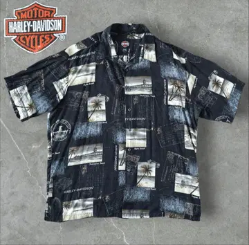 HARLEY-DAVIDSON 올 패턴 반팔 셔츠 비치 파라다이스 XL