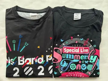 뱅드림 BanG Dream! 라이브 T셔츠 2장 묶음 판매