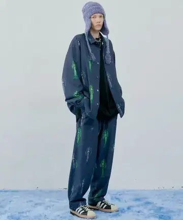 올 패턴 프린트 셔츠 팬츠 셋업