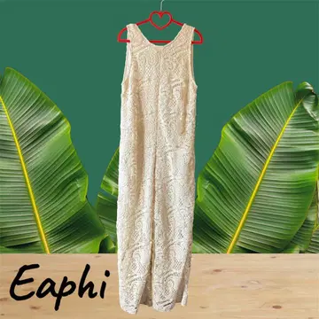 새상품 Eaphi 백 리본 레이스 롬퍼 사이즈 2