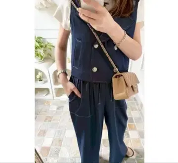 myu 사라락 에어리 데님 셋업