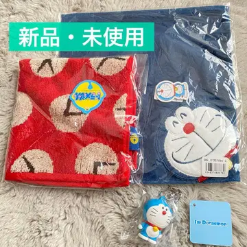 [ 새상품 미사용 ] 도라에몽 키링 타월 손수건 세트