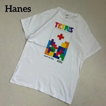 테트리스 기브 블러드 티셔츠 M 사이즈 Hanes