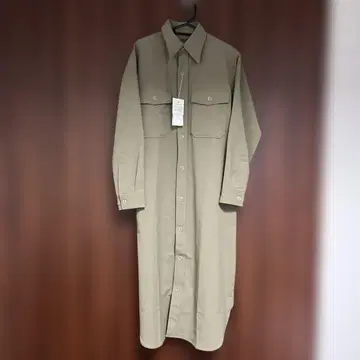 택 포함 나나미카 긴팔 롱 셔츠 원피스 카키 사이즈 1