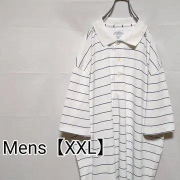 N112 잭 니클라우스 반팔 피케 셔츠 [ 남성용 XXL ] 화이트 보더