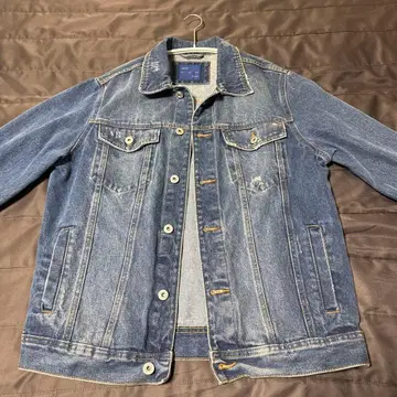 ZARA 데님 자켓 블루 데미지 가공