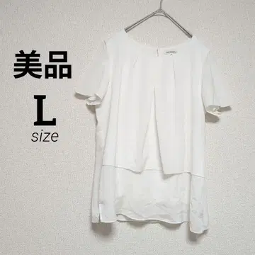 새상품급 23구 40사이즈 L 블라우스 반팔 화이트 흰색