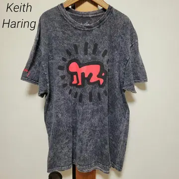 KeithHaring 키스 해링 티셔츠 반팔 타이다이 구제 의류 남성용