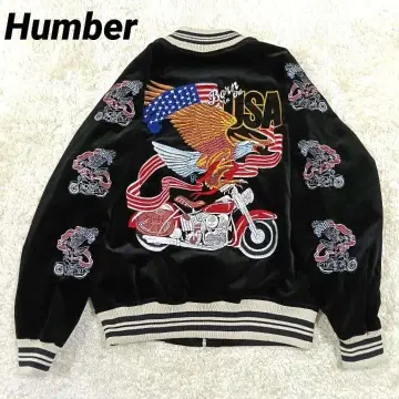 9 [새상품급] Humber 스카잔 벨벳 M 블랙 자수 바이크
