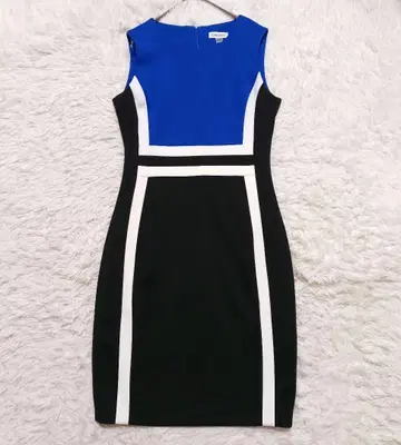 미사용 새상품 Calvin Klein 바이컬러 슬리브리스 원피스 L