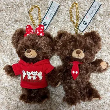 유니베어시티 모카 & 푸딩 봉제 인형 키체인 세트