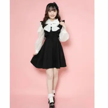 양산형 지뢰계 원피스 블랙