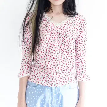 샵페어리 little strawberry lace top (ivory) | 브랜드 중고거래