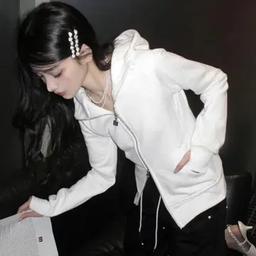 ANDWANG 키라키라 슬림 집업 화이트