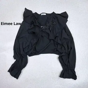 Eimee Law 에이미 로우 아지메 프릴 볼레로 자켓 블랙 38