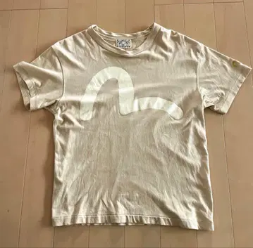 [레어템] 90s Evisu 로고 티셔츠 베이지 에비수