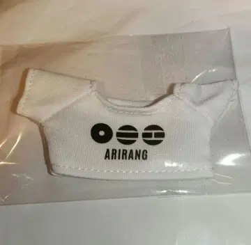 BTS 아리랑 ARIRANG 10cm 인형 옷 티셔츠 화이트 로고 블랙