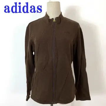 아디다스 긴팔 블루종 자켓 브라운 코튼 L C4952
